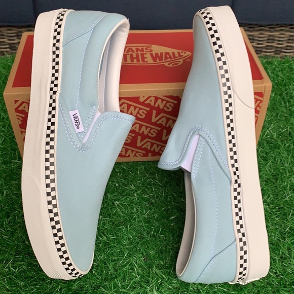 VANS CLASSIC SLIP-ON CHECK FOXING COOL BLUE WMNS - Picture 6 of 17